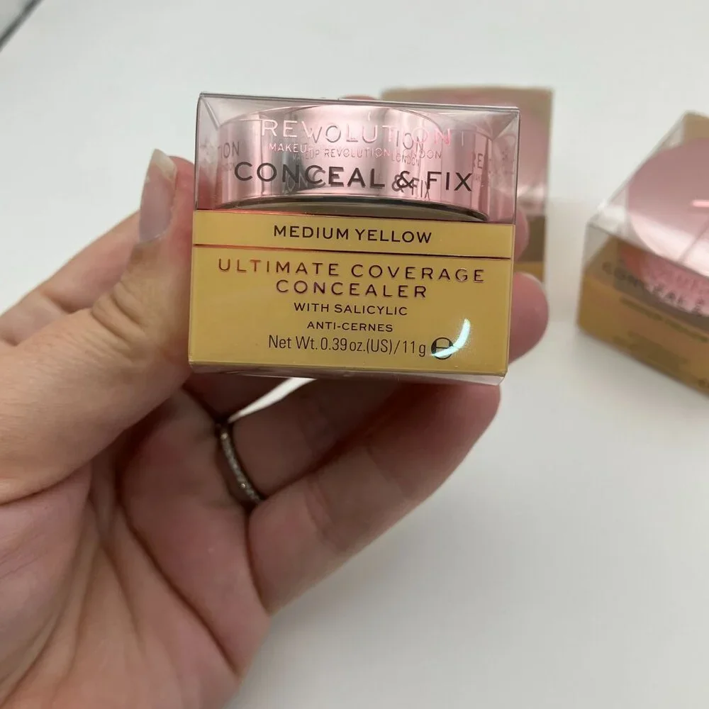 Lot of 3 Revolution Conceal and Fix Ultimate Coverage Concealer Medium Yellow